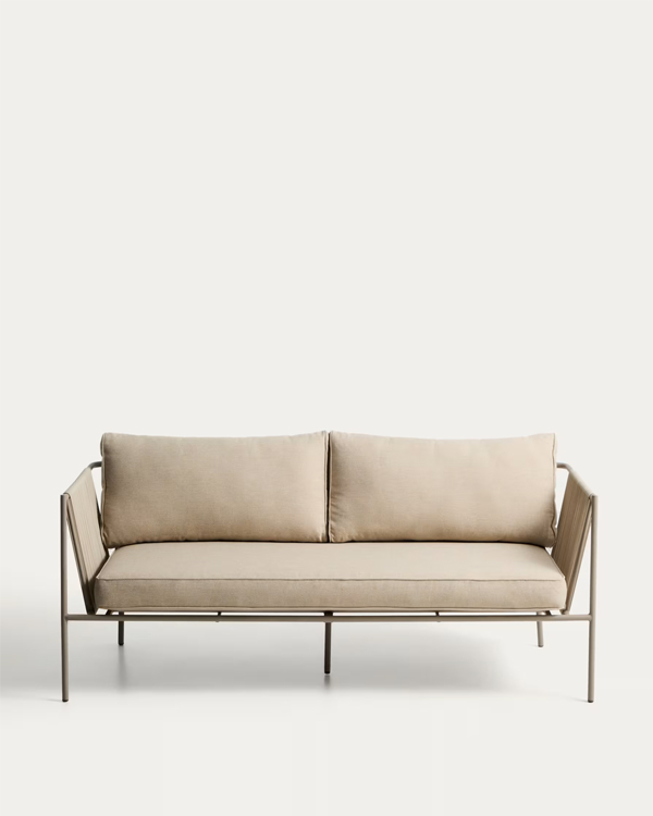 ZIVIA Baštenska sofa, pocinkovani čelik, ecru kanap, 178 cm