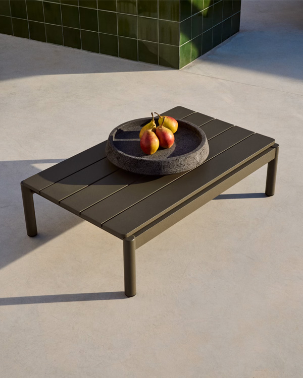 SORELLS Klub sto, aluminijum, zelena, 52,4 x 91 cm