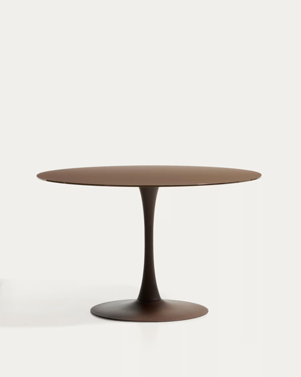 VEDIRE sto, keramika i čelilk, braon, Ø120cm