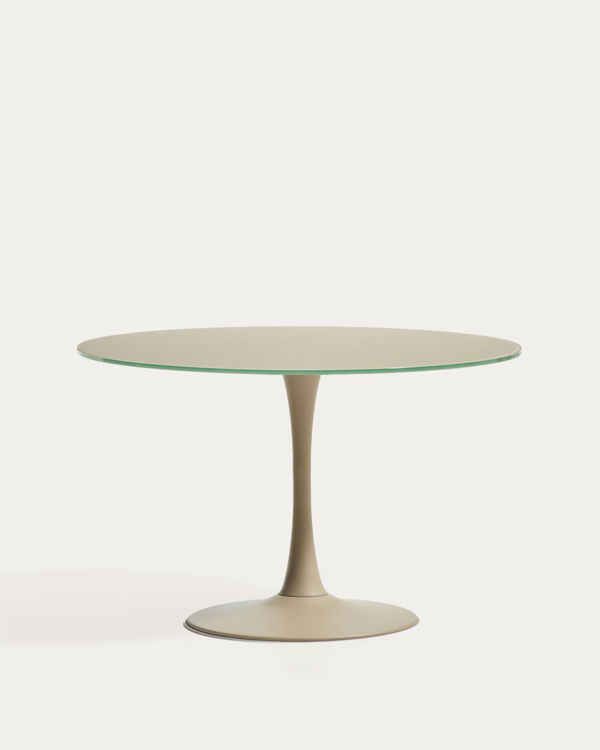 VEDIRE sto, keramika i čelilk, taupe, Ø120cm