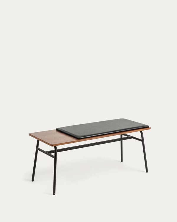 CARABEL Klupa, čelik i orah, 100 cm