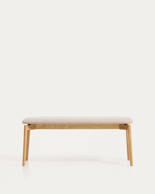 EVERA Klupa, hrast i bež šenil, 122cm