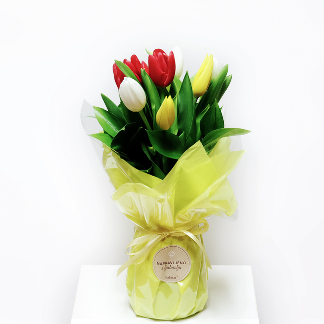 Tulips in a karaf vase
