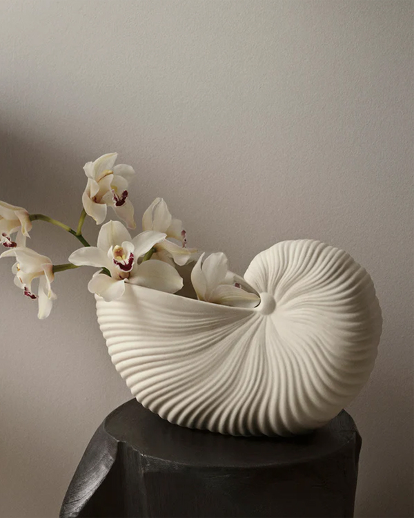 SHELL POT vaza, bijela