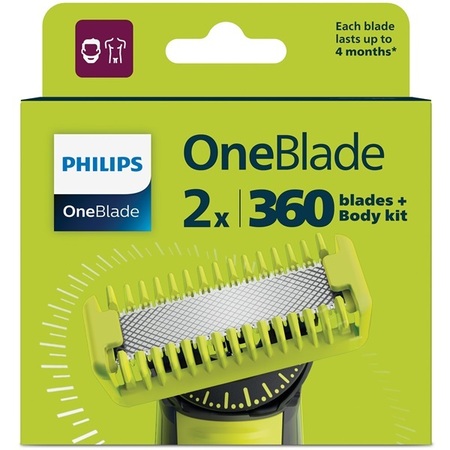 PHILIPS ONEBLADE FACE & BODY 360BLDE DOPUNA, 2+1 PACK