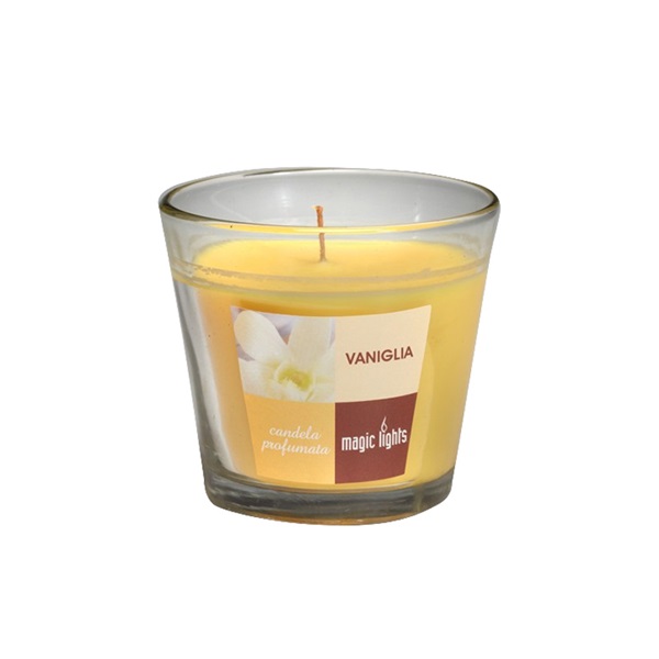 MAGIC LIGHTS GLASS SCENTED CANDLE VANILLA 140GR