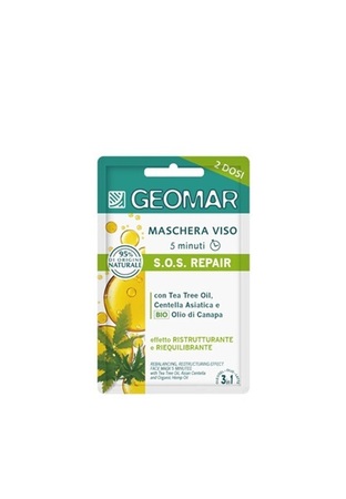 GEOMAR S.O.S. MASKA ZA OPORAVAK LICA SA ORGANSKI ULJEM KONOPLJE 7.5MLx2