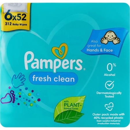 PAMPERS WIPES 6x52PCS FRESH CLEAN
