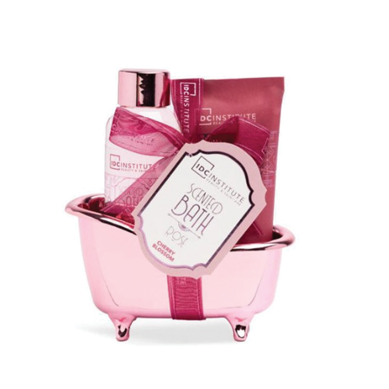 IDC INSTITUTE SCENTED BATH ROSE MINI BATHTUB SET