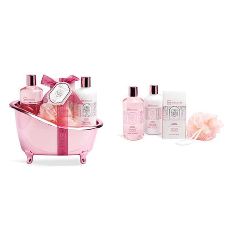 IDC INSTITUTE SCENTED BATH ROSE BATHTUB SET
