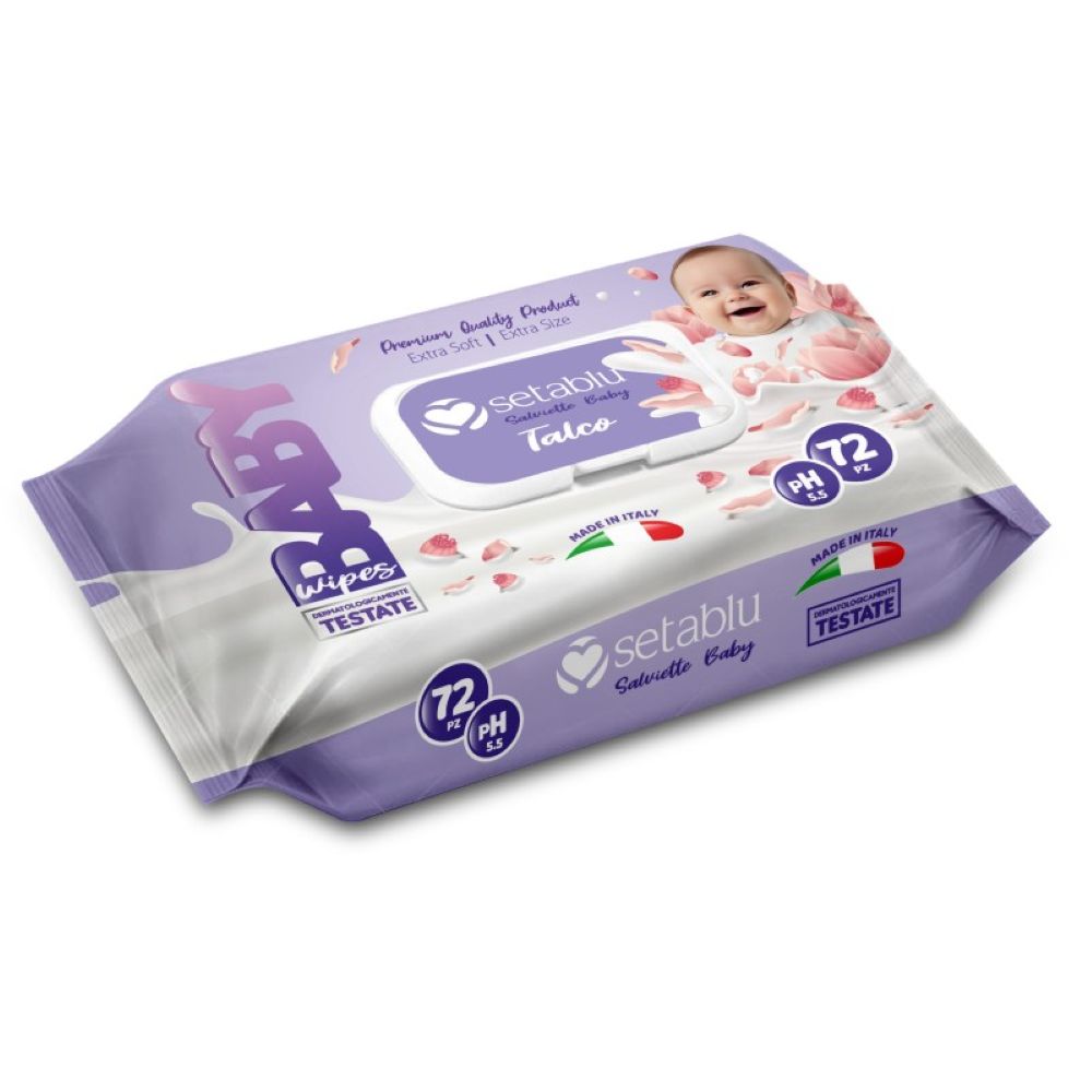 SETABLU TALC BABY WIPES 72KOM