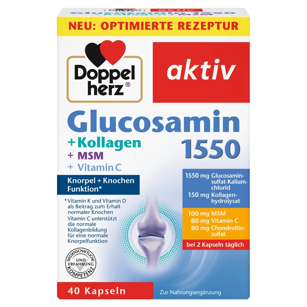 DOPPEL HERZ GLUKOZAMIN 1550+KOLAGEN+MSM+C 40 CPS