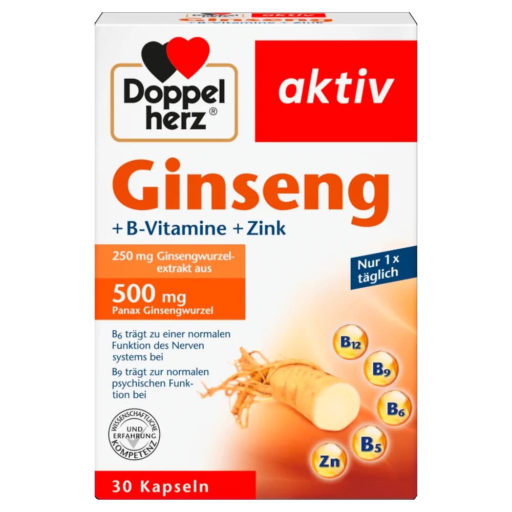 DOPPEL HERZ GINSENG+B-VITAMIN+ZN 30 CPS