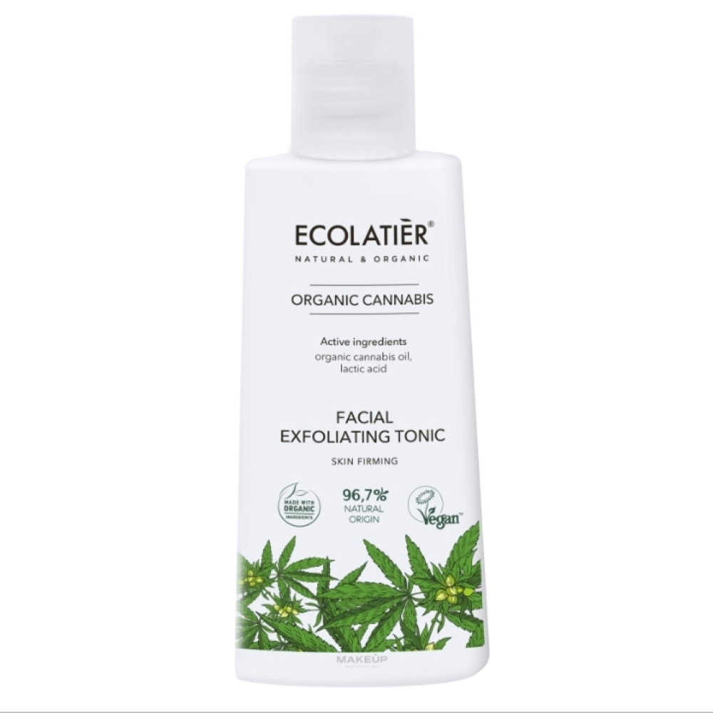ECOLATIER FACIAL EXFOLIATING TONIC SKIN FIRMING ORGANIC CANNABIS, 150 ML