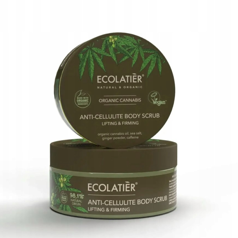 ECOLATIER ANTI-CELLULITE BODY SCRUB LIFTING & FIRMING ORGANIC CANNABIS, 300 G