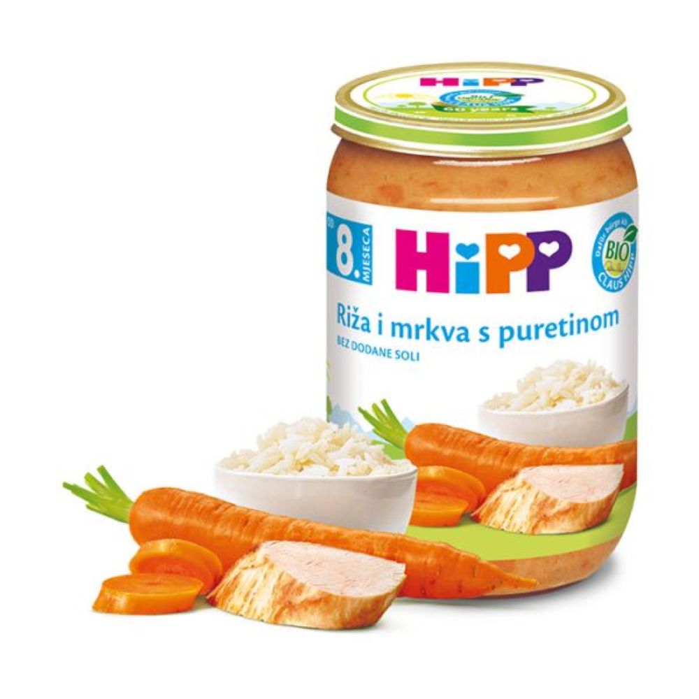 HIPP KASICA MESNA ĆURETINA SA RIZOM I MRKVOM 220GR