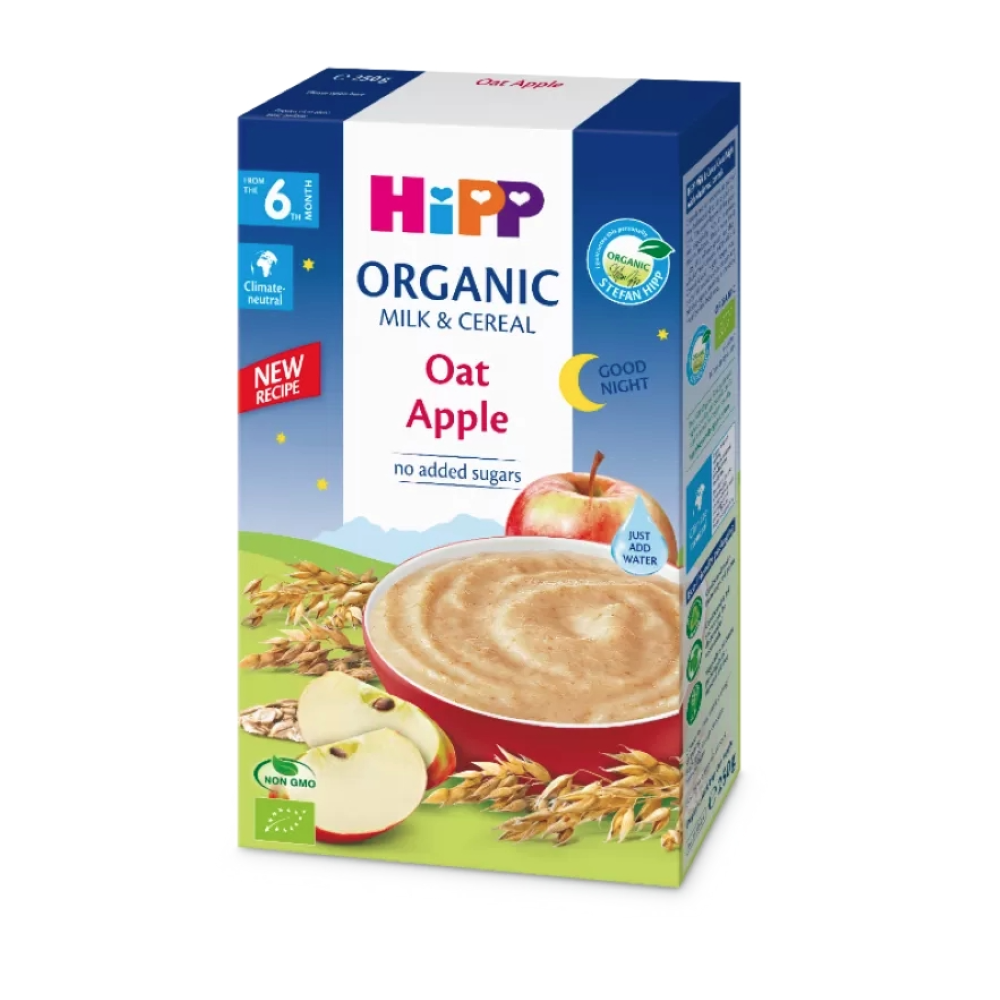 HIPP INSTANT MLIJEČNA - NOĆNA, JABUKA I OVAS - 6 mj.