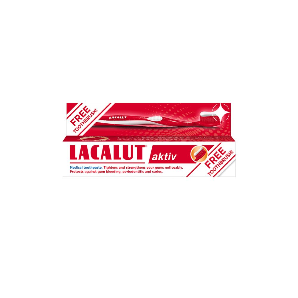 LACALUT ACTIV PASTA75ML+ CORAL CETKICA GRATIS