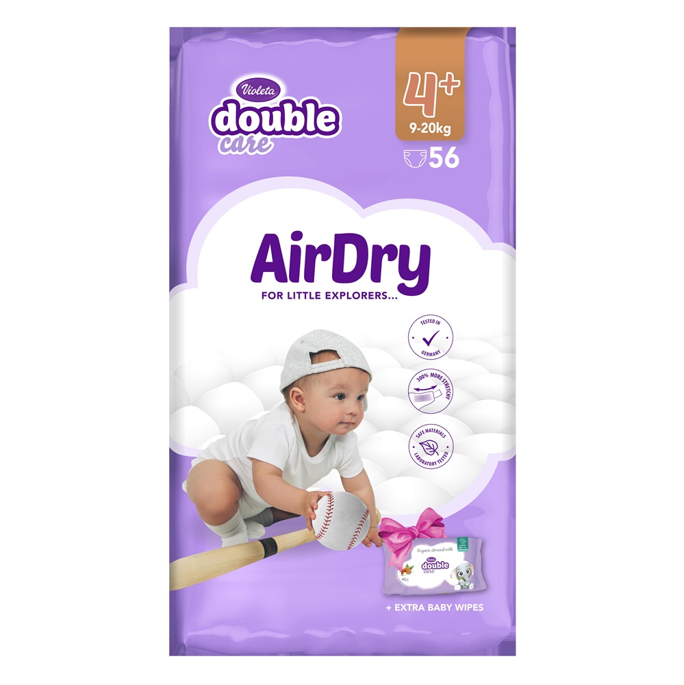 VIOLETA PELENE 4+ 56/1 (9-20kg MAXI PLUS) + VLAZNE MARAMICE GRATIS