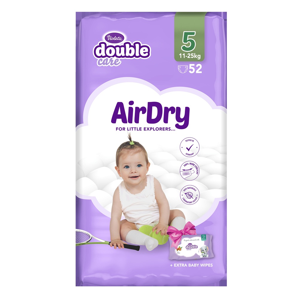 VIOLETA DOUBLE CARE AIR DRY DJEČIJE PELENE 5 52/1 (11-25kg junior)