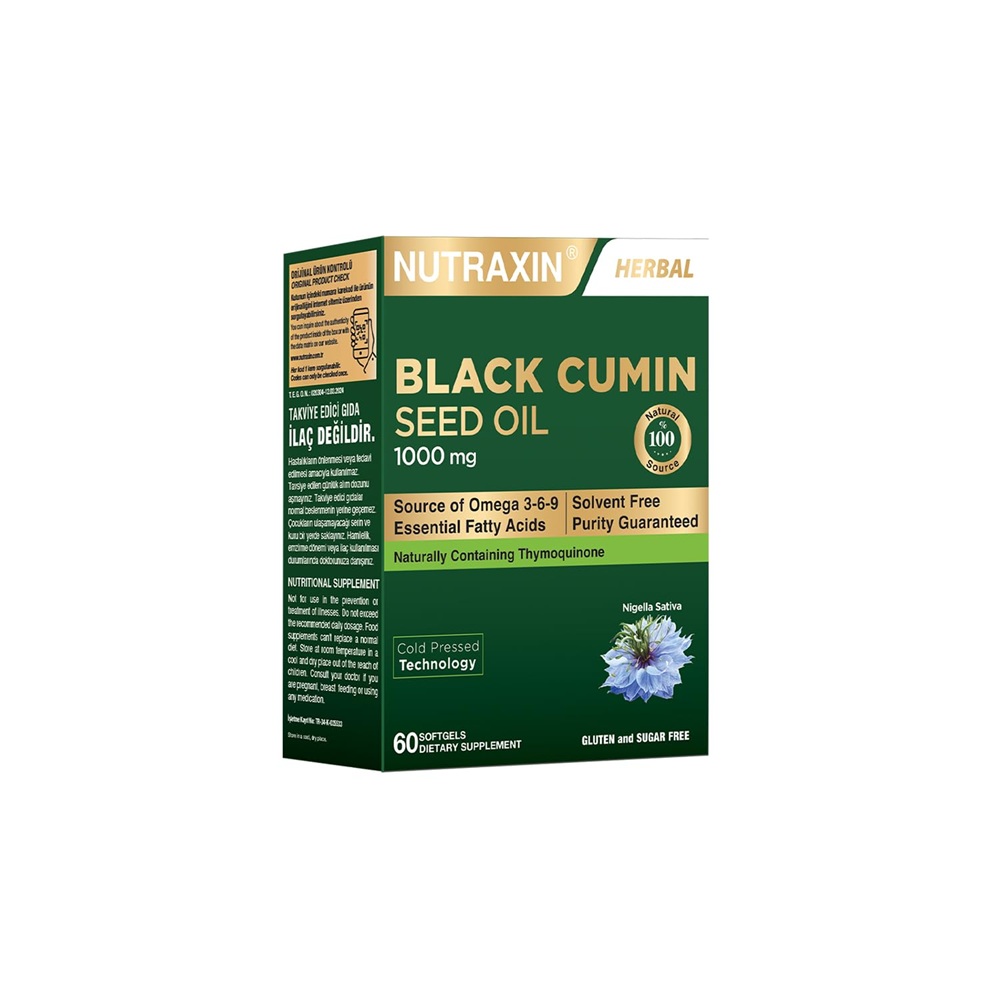 NUTRAXIN BLACK CUMIN SEED OIL 1000MG 60 SOFTGELS