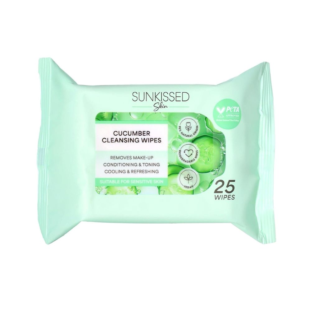 SUNKISSED CUCUMBER CLEANSING WIPES - VLAŽNE MARAMICE ZA ČIŠĆENJE LICA