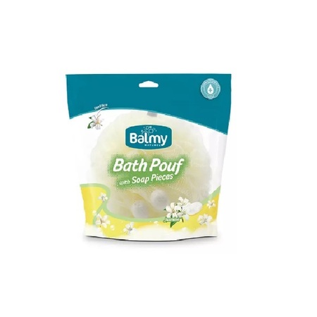 BALMY BATH POUF WITH JASMINE SOAP