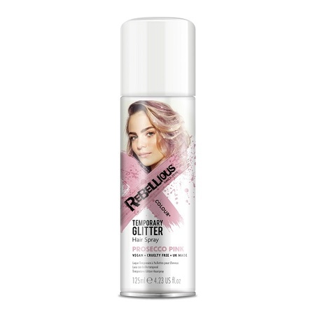 PAINTGLOW GLITTER HAIR COLOUR SPRAY PROSECCO PINK 125ML LOOSE