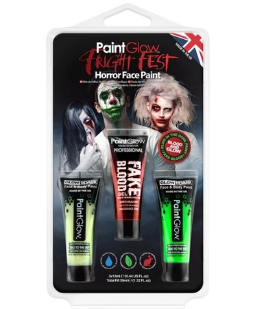 PAINTGLOW FRIGHT FEST HALLOWEEN FACE PAINT HANG PACK (SINGLE)