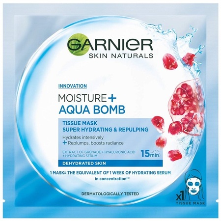 GARNIER Moisture Aqua Bomb Intense Hydrating Tissue Mask POMEGRANETE Extract 32g