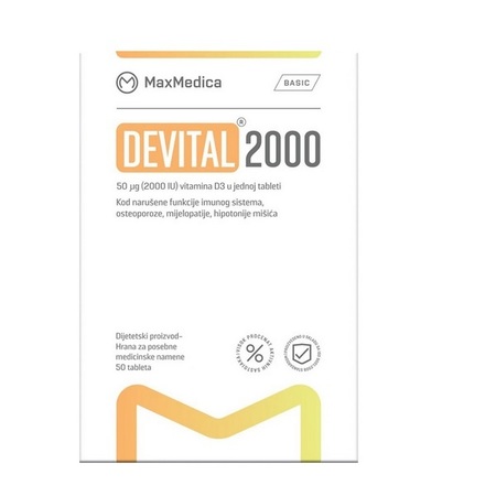 MAX MEDICA DEVITAL 2000 VITAMIN D3 50 TABLETA