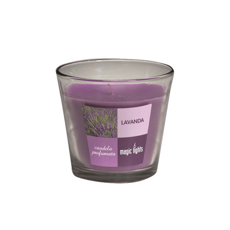 MAGIC LIGHTS GLASS SCENTED CANDLE LAVENDER 140 GR