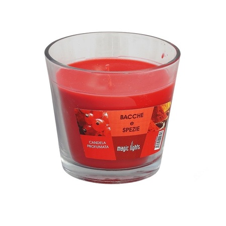 MAGIC LIGHTS GLASS SCENTED CANDLE RED FRUITS 140GR
