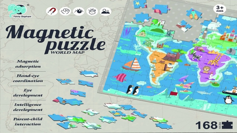 PUZZLE MAGNETNE MAPA SVIJETA 168 KOM EURO-TRADE 502398