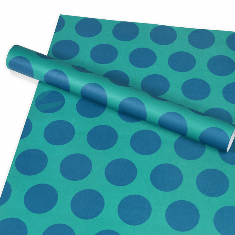 UKRASNI PAPIR 70X50 REX BLUE SPOT ON TURQUOISE 30269