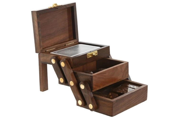 DRUŠTVENE IGRE ITEM SET  SHEESHAM 13X10X10 BROWN JM-211624 1/4