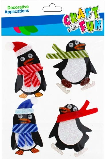 NOVOGODIŠNJI STIKERI EURO-TRADE PINGVINI 4PCS 501377