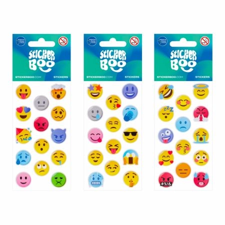 STIKERI EURO-TRADE 6,6X18CM EMOTICONS 3 534614
