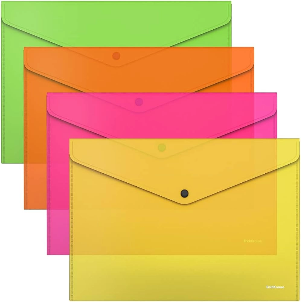 FASCIKLA SA DUGMETOM A4 ERICHKRAUSE GLOSSY NEON 50300 1/12
