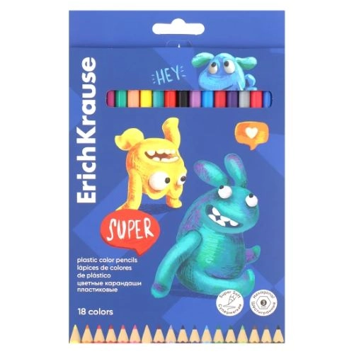 PLASTIČNE BOJICE ERICHKRAUSE JOLLY FRIENDS 3MM 61799 18/1