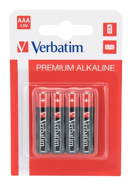 BATERIJE ALKALNE 1.5V AAA VERBATIM 4/1