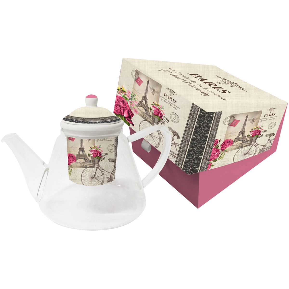 ČAJNIK STAKLENI GLASS TEAPOT WITH STRAINER GB VELO PARIS 603053