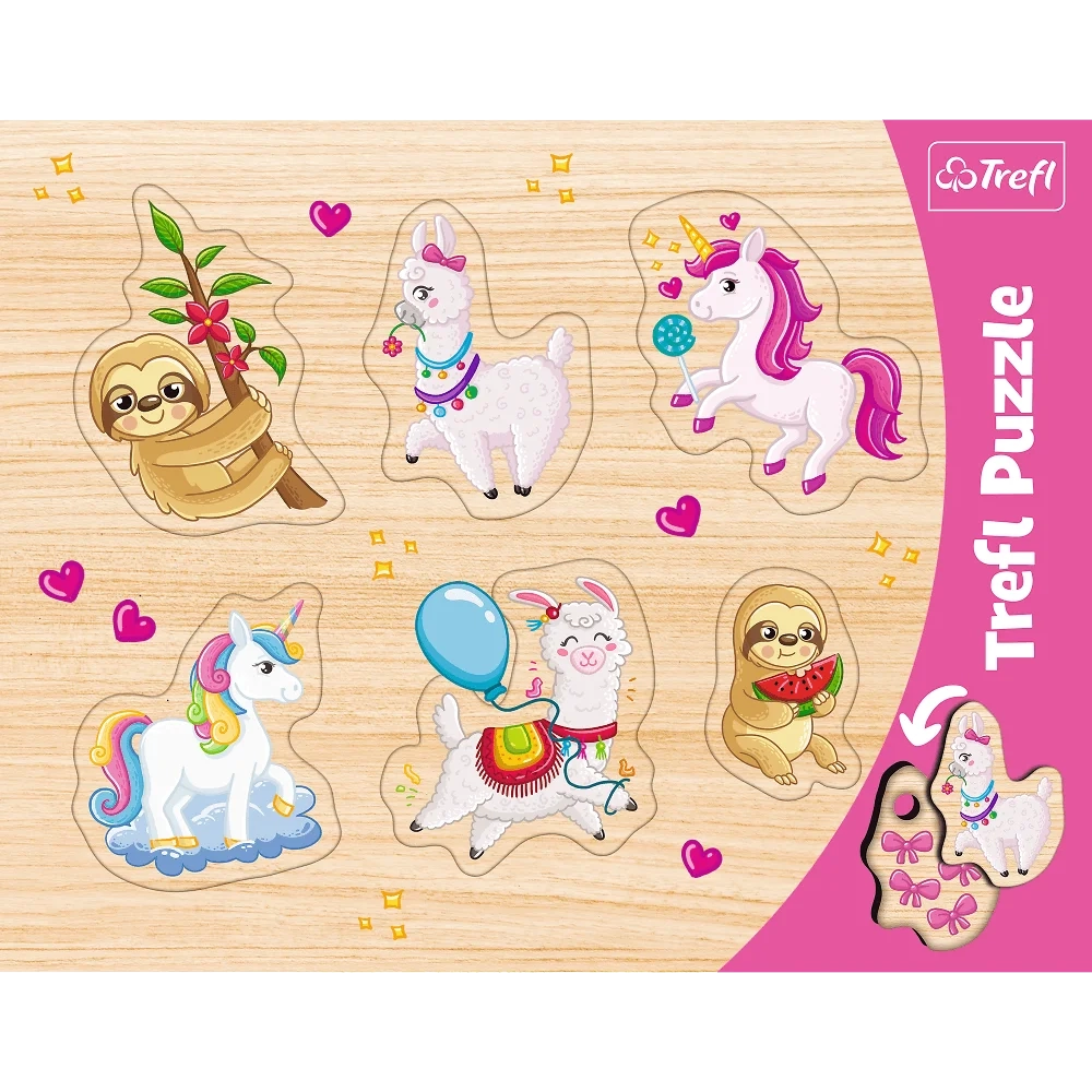 PUZZLE FRAME SHAPED TREFL UNICORNS 31311