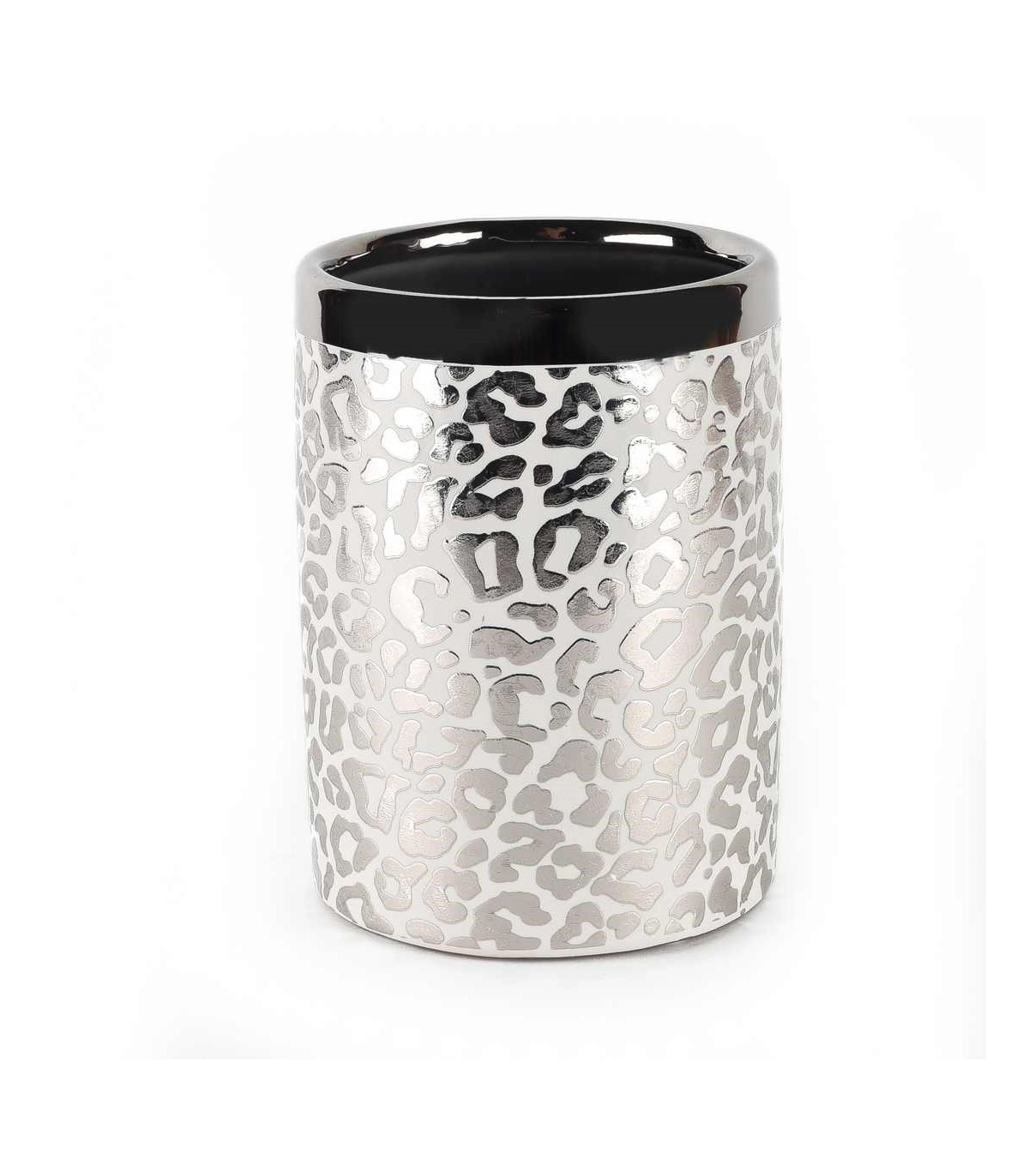 VAZA WIDDOP SILVER & WHITE LEOPARD PRINT HE1711