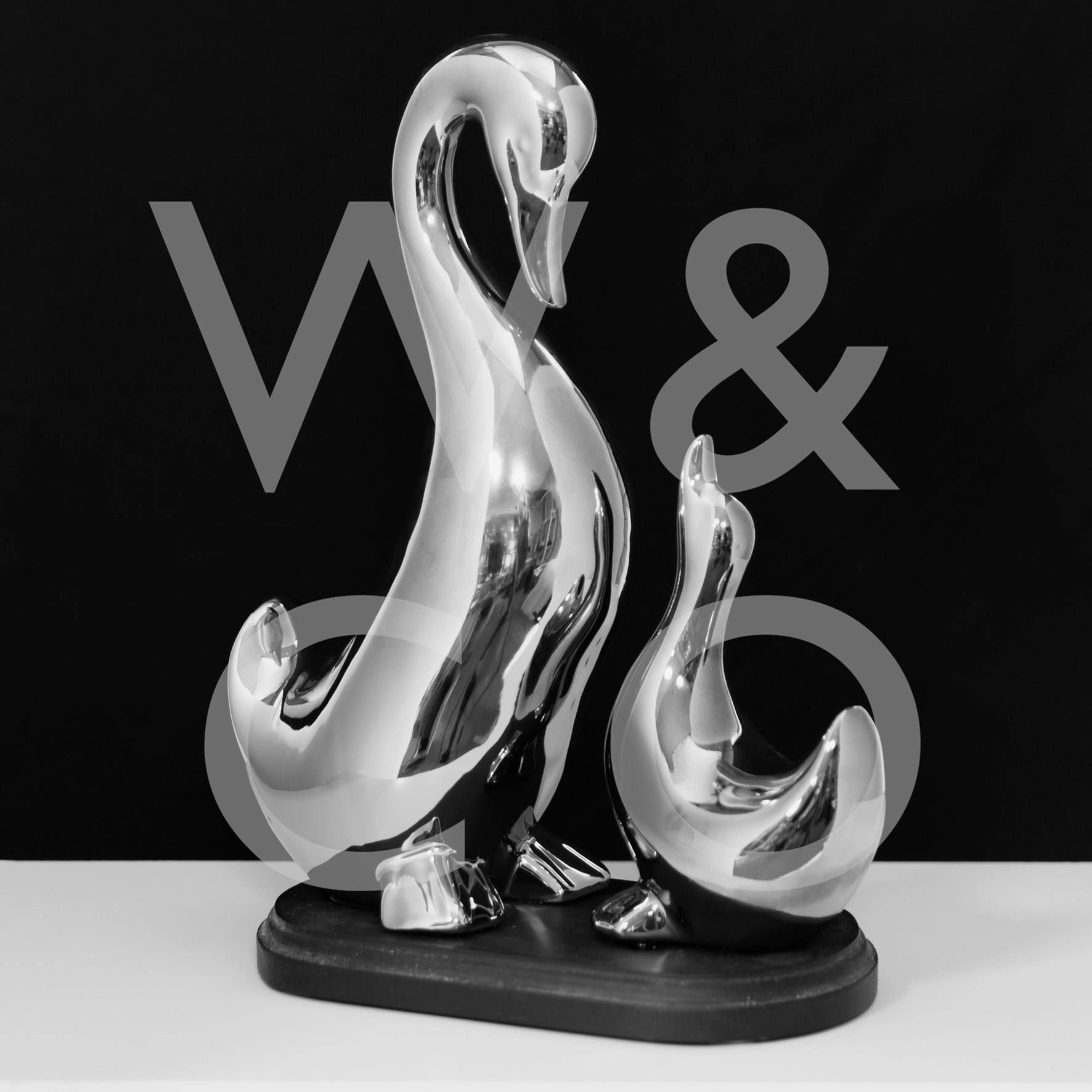 FIGURA WIDDOP NATURECRAFT SILVER-GOOSE & GOSLING