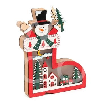 NOVOGODIŠNJA LED DEKORACIJA WIDDOP SNOWMAN IN BOOT 20CM XM7285
