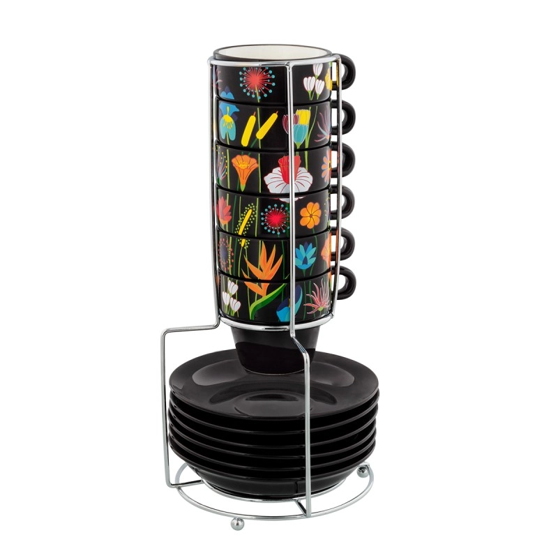 ŠOLJE ZA KAFU PYLONES SET JARDIN FLEURI 37388