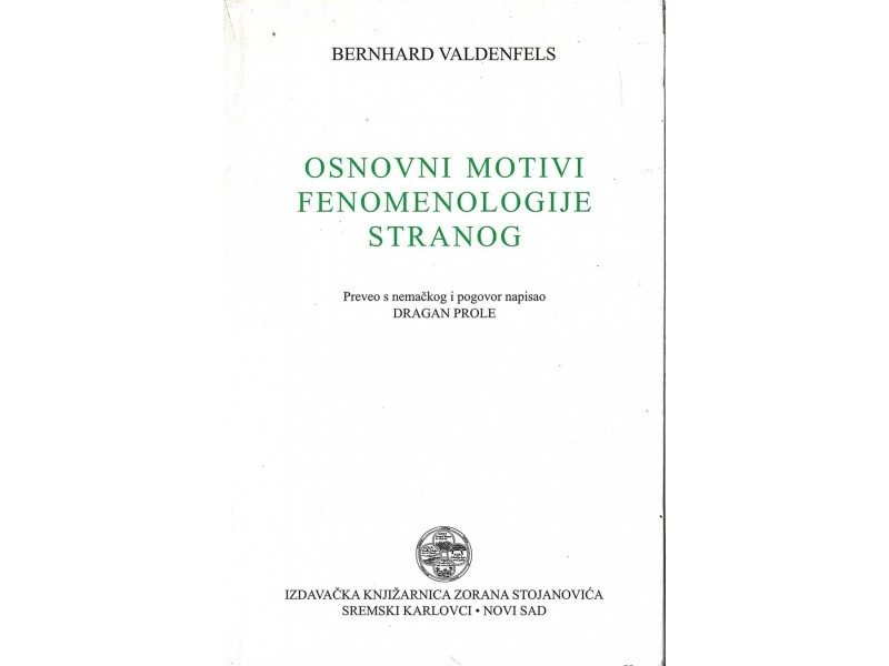 OSNOVNI MOTIVI FENOMENOLOGIJE STRANOG
