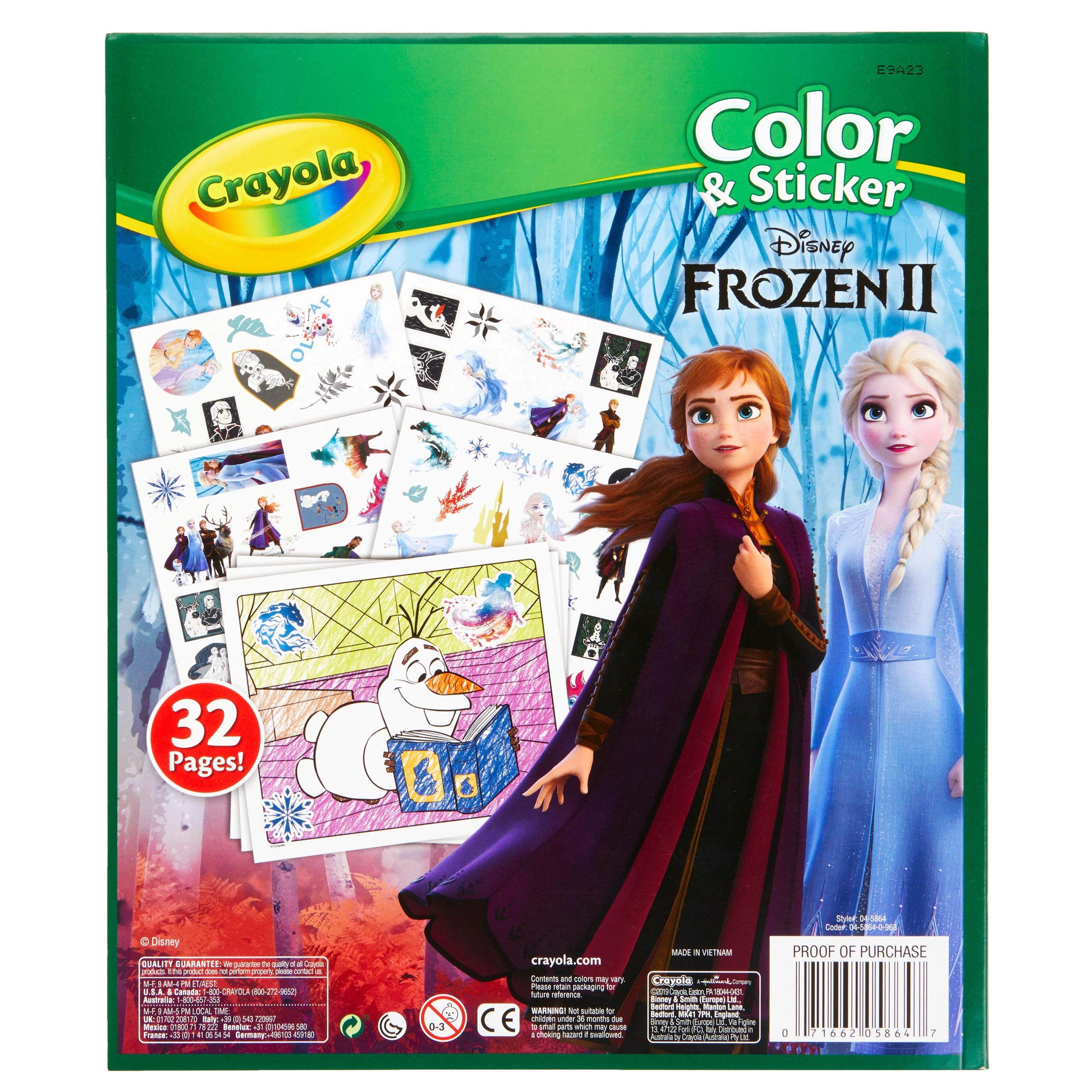 BOJANKA I STIKERI CRAYOLA DISNEY FROZEN 2 04-5864