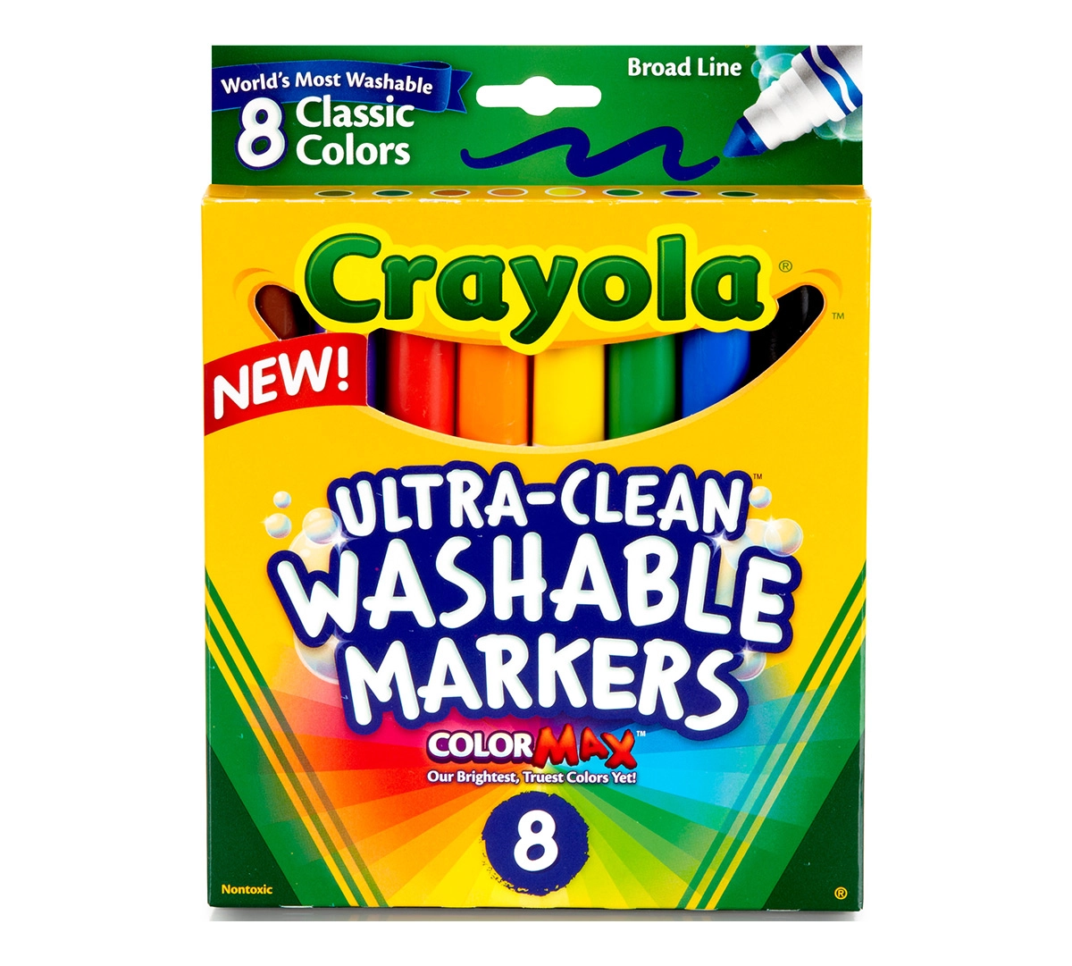 FLOMASTERI MAXI CRAYOLA ULTRA CLEAN WASHABLE MARKERS BROAD LINE 58-8328G 8/1